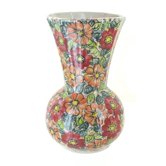 Blue Rose Polish Pottery Indoor Tabletop Marigold Surprise Vase