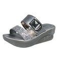 thumbnail image 2 of BONIXOOM Womens House Slippers Clearance Buckle Platform V-Day Casual Summer Shoes For Women Gray Size 8.5, 2 of 9