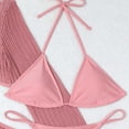 thumbnail image 6 of Umfun Chic Three-Piece Mesh Sheer Cover-Up Bikini Set with Gold Ring Cutout - Long Sleeve Beachwear for Vacation & Poolside Fashion, 6 of 9