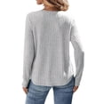 thumbnail image 5 of Nlife Women Lace Patchwork Crew Neck Long Sleeve Ribbed Top, 5 of 7