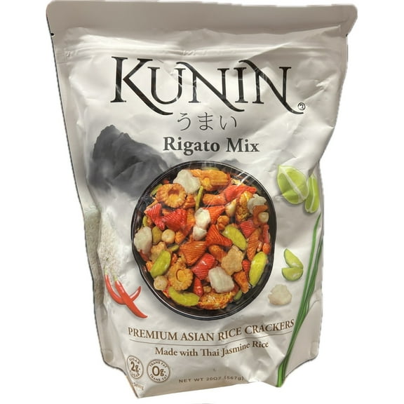 Kunin Rigato Mix Premium Asian Rice Crackers Made w/ Thai Jasmine Rice, 20 Ounce