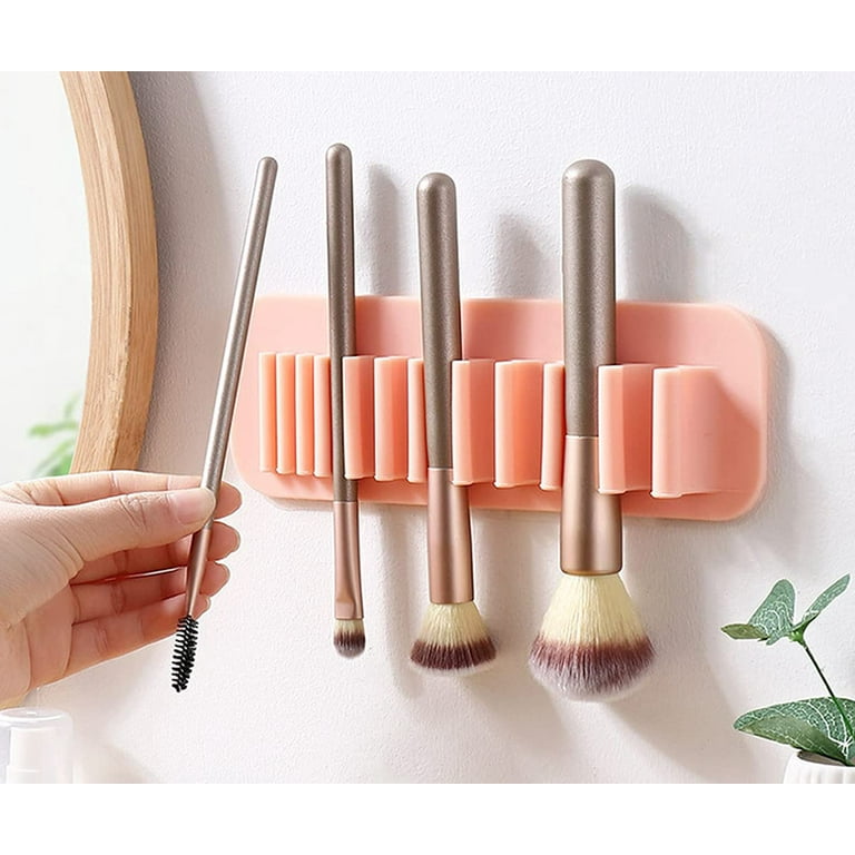 Silicone Makeup Brush Drying Holder, Wall Mounted Makeup Brush Organizer  Brushes Storage Toothbrush Holder Mount to