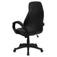 thumbnail image 6 of Flash Furniture Leonard High Back Black LeatherSoft Contemporary Executive Swivel Ergonomic Office Chair with Curved Back and Loop Arms, 6 of 9