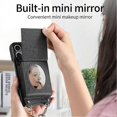 thumbnail image 5 of For Xiaomi Redmi Note 14 Pro 4G Case Mirror Card Holder Litchi Texture Leather Phone Back Cover with Long Strap, 5 of 5