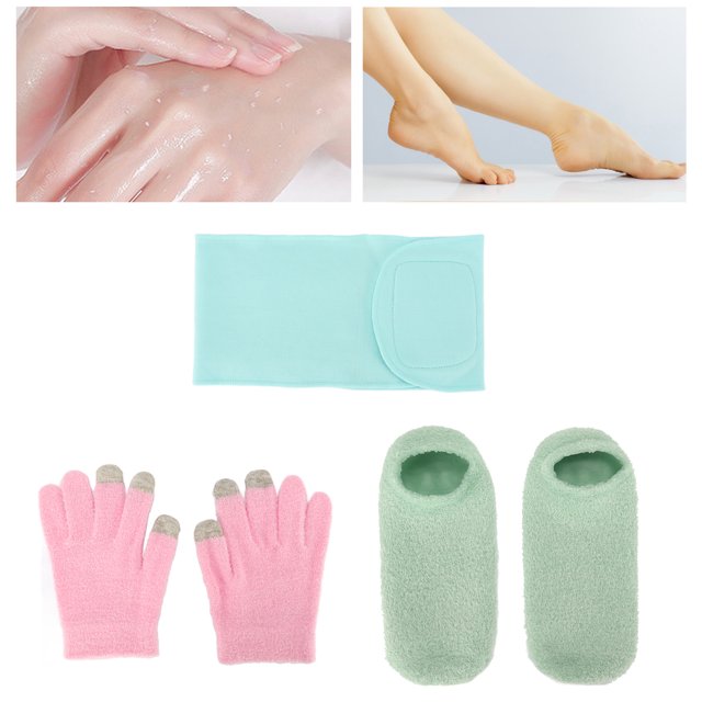 Guantes de spa ANGGREK con pantalla táctil suavizantes de la piel agrietada exfoliantes gel hidratante envoltura para el cuello