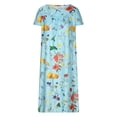 thumbnail image 4 of QIPOPIQ Robes pour Femmes avec Poches Manches Courtes Col Rond Robe à Imprimé Robe d'Été Offres 2023, 4 of 6