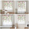 thumbnail image 5 of Pink Green Spring Semi Sheer Curtains Drapes for Living Room,Bedroom,French Doors Window 108 Inches Long,Floral Eucalyptus Leaves Watercolor Plant Rod Pocket Chiffon Curtain Voile Drapery Panel, 5 of 8