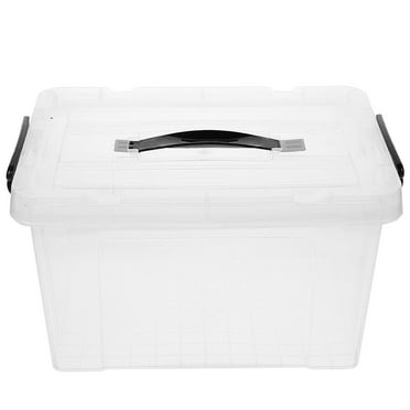 HOMEMAXS Transparent Plastic Storage Bin with Lid for Articles Storage 8 inch