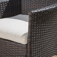thumbnail image 7 of Outdoor 6 Piece Aluminum Dining Set with Bench and Wicker Dining Chairs with Cushions, Beige, Brown, 7 of 7