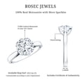 thumbnail image 5 of Rosec Jewels Moissanite Cushion Cut Engagement Ring 3 Carat - 8 mm Solitaire Ring - D-VS1 Quality Certified, 10K White Gold, US 4.00, 5 of 6