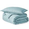 thumbnail image 3 of Bare Home Luxury 2 Piece Duvet Cover and Sham Set - Premium 1800 Ultra-Soft Brushed Microfiber - Hypoallergenic, Easy Care, Wrinkle Resistant (Twin/Twin XL, Light Blue), 3 of 6