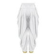thumbnail image 3 of Nyeemya Kids Boys Casual Baggy Pants Satin Dhoti Trousers Carnival Theme Party Dance Pants White 16, 3 of 4