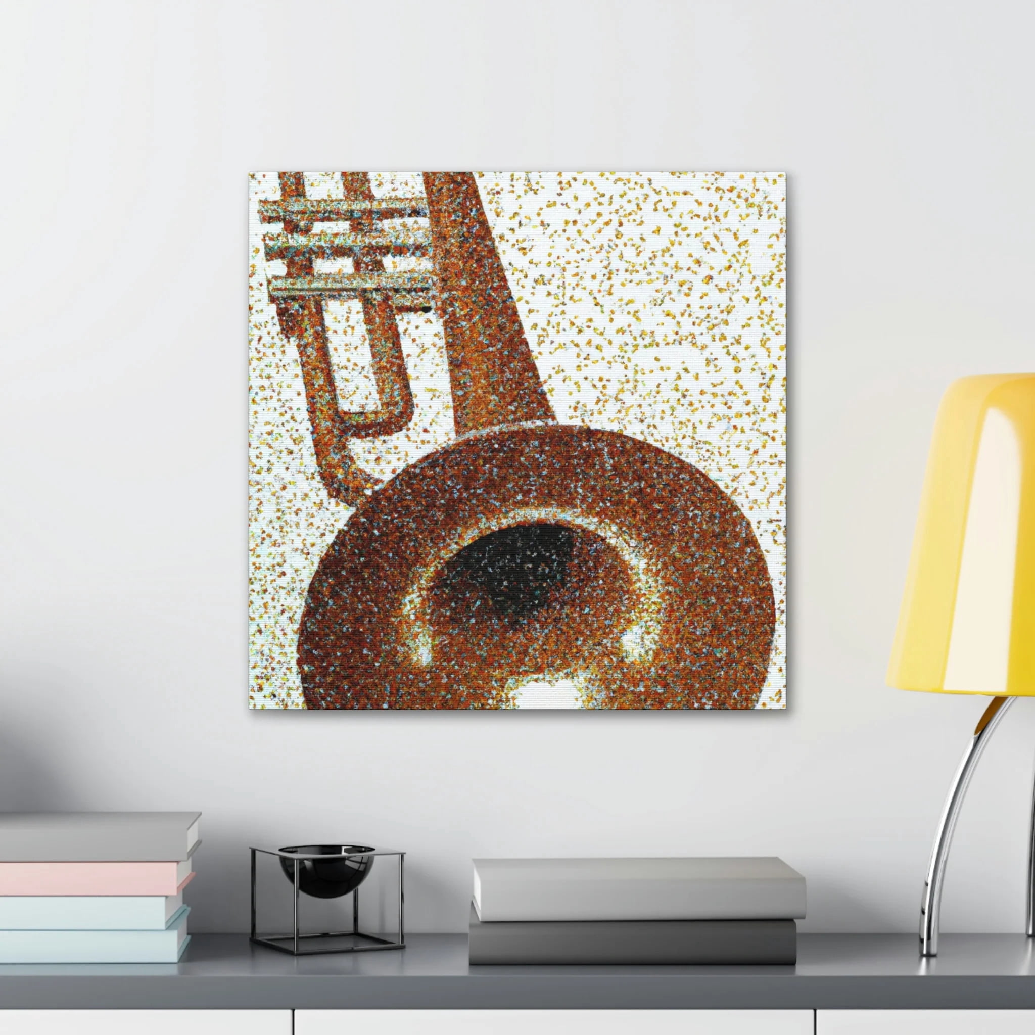 Trombone in Pointillism - Canvas