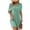 Gum Leaf, variant on Women's Textured Round Neck Short Sleeve Mini Dress with Subtle Sheen and Stretch 65% polyester 30% viscose 5% elastane