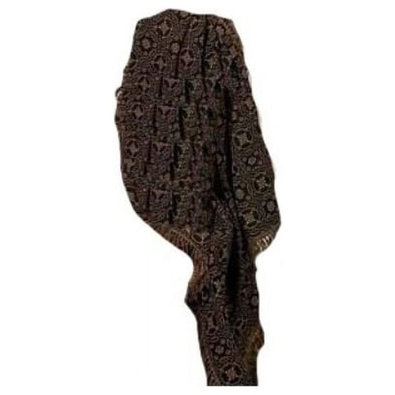 Home Collection by Raghu Lover's Knot Jacquard Black and Mustard Afghan, 50 by 60"
