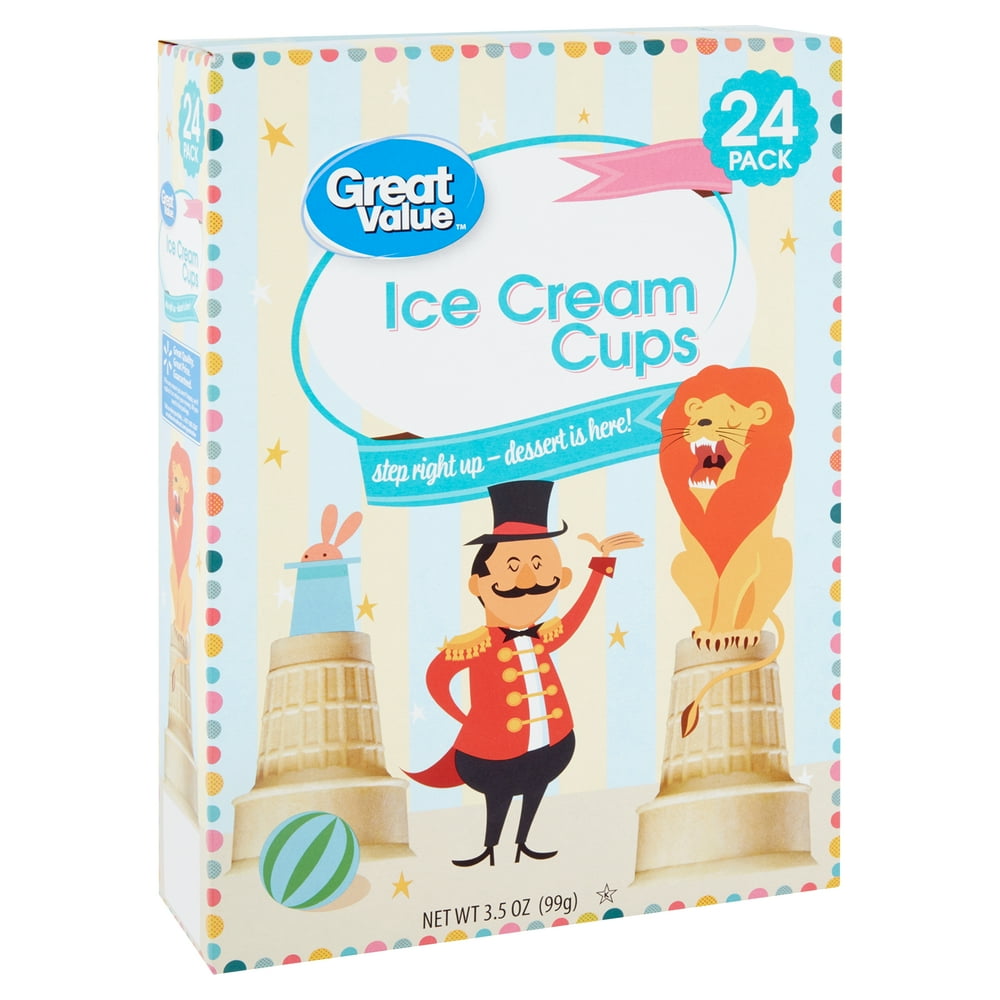 Great Value Ice Cream Cups, 3.5 Oz., 24 Count