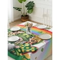 thumbnail image 3 of St Patrick's Day Suqare Tablecloth - 60 x 60 Inch, Green Shamrock Gnomes Love Star Rainbow Spring Waterproof & StainResistant Tablecloth, Washable Oil-proof Table Cover for Dining/Party/Wedding, 3 of 9