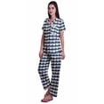 thumbnail image 2 of Moomaya Pyjama pour Femmes Ensemble de Pjs Chemise de Pyjama en Coton Imprimé à Boutons Tenue de Nuit, 2 of 6