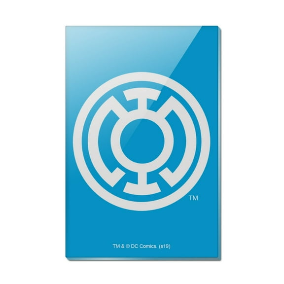 Green Lantern Blackest Night Blue Lantern Logo Rectangle Acrylic Fridge Refrigerator Magnet