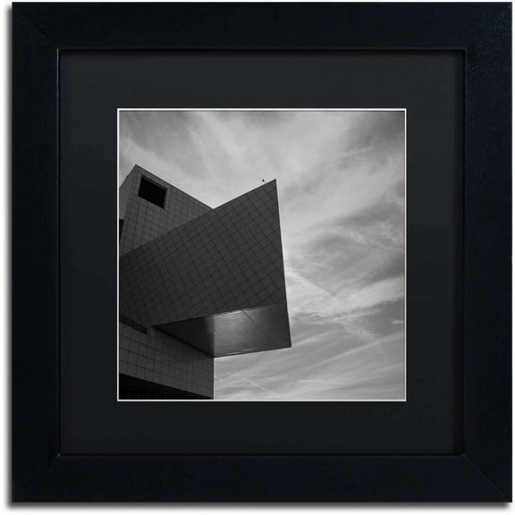 Trademark Fine Art "Rock and Roll Hall of Fame Abstract" Canvas Art by Kurt Shaffer, Black Matte, Black Frame