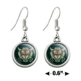 thumbnail image 4 of Fierce Snarling Tribal Tiger Oni  Novelty Dangling Drop Charm Earrings, 4 of 4