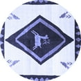 thumbnail image 1 of Ahgly Company Indoor Round Persian Blue Traditional Area Rugs, 5' Round, 1 of 4