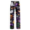 thumbnail image 5 of Black Women's Halloween Pajama Pants Stretch Lounge Pants Comfy Pjs Sleep Bottoms Soft Pajama Pants Cute Trousers Loose Palazzo XL, 5 of 5