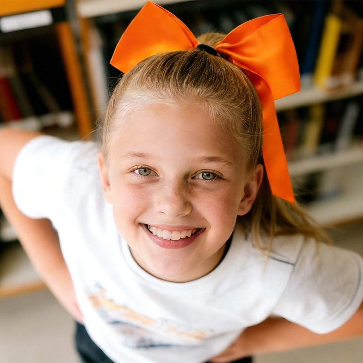 JoyBowie 48pcs Orange Satin Hair Bows Bright Orange Bows for Girls Suitable for Fall Parties DIY Crafts Daily Hairstyling