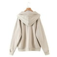 thumbnail image 3 of Womens Zip Up Jackets Solid Color Long Sleeve Loose Fit Hood Jackets Cutecore Casual Fall Fashion Outerwear Hoodies, 3 of 5
