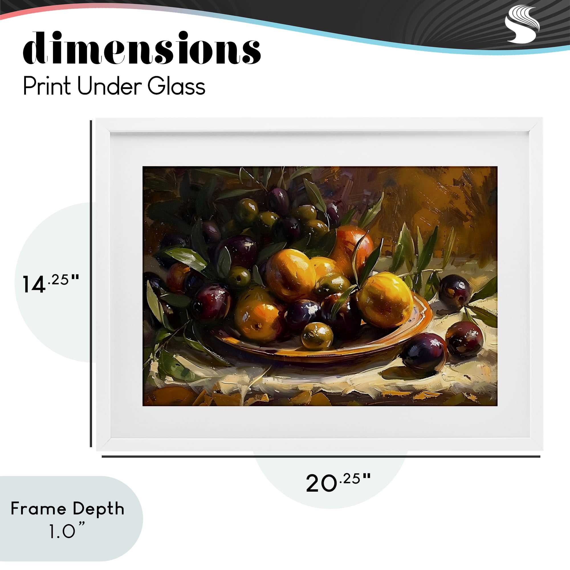 Stupell Industries Array of Olives & Citrus White Framed Print Under Glass, design by Creative Studio