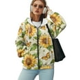 thumbnail image 5 of COEQINE Oversized Sweatshirts Women's Fashion Hoodie Sunflowers and Yellow Butterfly Print Full Zipper Long Sleeve Hooded Jacket for Women with Pockets Fall Casual Wear, 2XL, 5 of 7