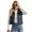 Black, variant on Women Padded Vest Lightweight Stand Collar Sleeveless Short Warm