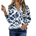 thumbnail image 5 of Women's Button Down Shirt Long Sleeve Floral Printed Blouse Comfort Business Work Shirts Casual Outfits Tops with Pocket, 5 of 5
