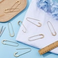 thumbnail image 5 of 9Pcs Alloy Safety Pins 79x21mm Sewing Safety Pin Clips Golden Strong Clothing Crafts Pins Metal Heavy Duty Blanket Pin for Clothing Sweater Scarf Lapel Dress Hat Accessories Gold DIY, 5 of 9