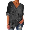 thumbnail image 2 of Camisa de oficina con cuello en V,Blusa de mujer con cuello en V y manga larga Blusa de otoño Cómoda blusa de otoño Diseño de clase mundial, 2 of 5
