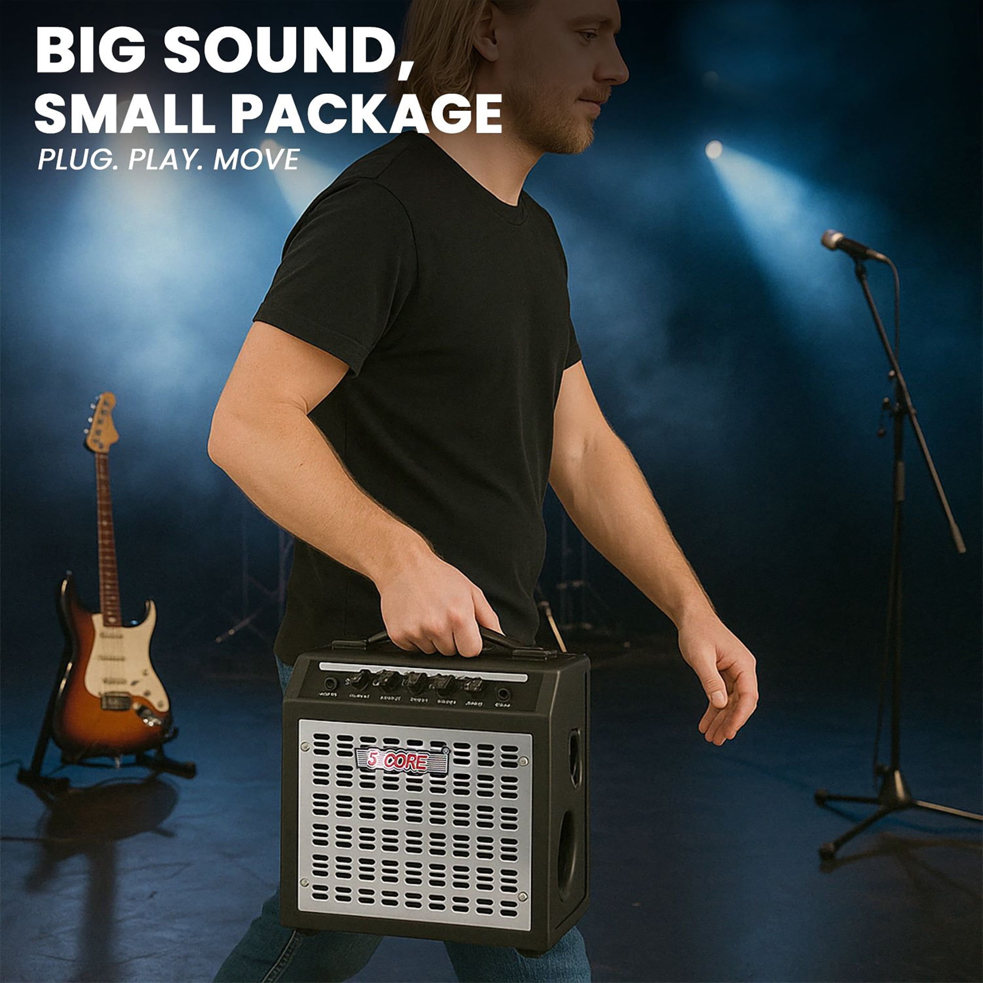 Mini 20W Guitar Amplifier with Speaker & Headphone Jack