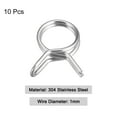 thumbnail image 3 of Double Wire Spring Hose Clamp, 304 Stainless Steel 8mm Fuel Line Silicone Tube Spring Clips, 10 Pack, 3 of 6