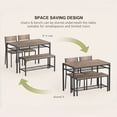 thumbnail image 6 of Dining Table Set for 4, Lofka 4 Pieces MDF Kitchen Table with Chairs and Bench Set, Storage Rack, for Dining Room & Small Spaces, Gray, 6 of 6