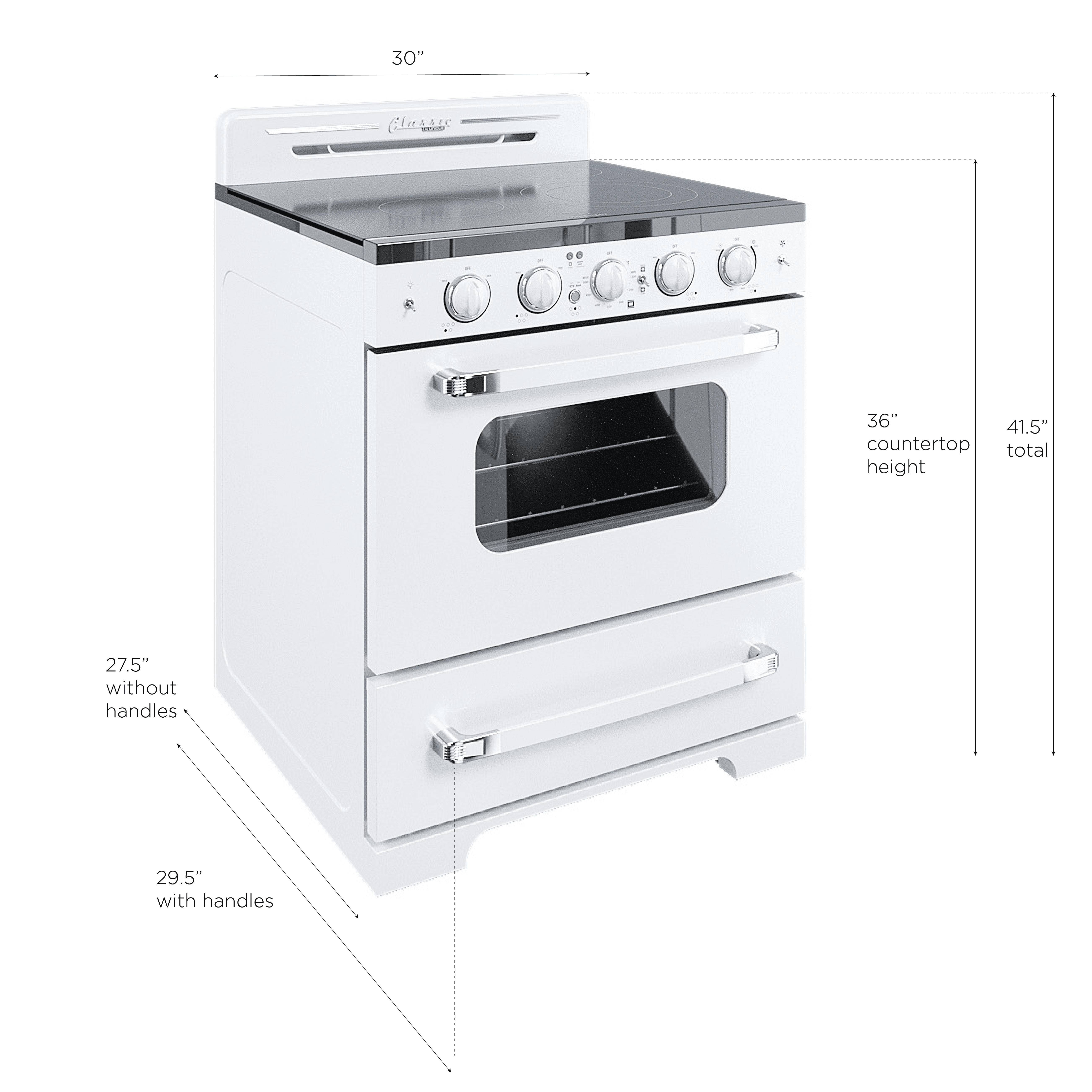 Unique Appliances Oven 30.0 in 3.9 cu/ft Electric Freestanding Range in Marshmallow White