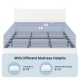 thumbnail image 5 of Allewie King Size Platform Bed Frame with Velvet Headboard/Fully Upholstered Mattress Foundation, No Box Spring Needed, White, 5 of 5