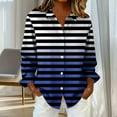 thumbnail image 4 of YHAJDS Shirts Womens Tops Stripe Print Button Lapel Long Sleeve Loose Casual Spring Summer Daily Top, 4 of 4