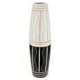 thumbnail image 2 of Curvy Weave Two-Toned Black and White 14-inch Mango Tree Wood Vase, 2 of 5