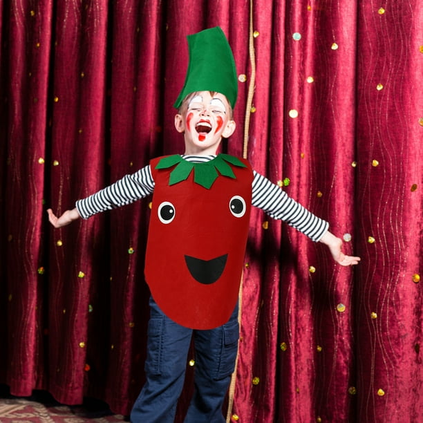 Kids Fruits Vegetables Costume Kit Tomato Performance Costumes