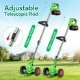 thumbnail image 4 of TNTANTS Weed Wacker Cordless, 3-in-1 Lightweight Electric String Trimmer with 3 Types of Blades, Wheels, 24V Battery, Weed Eater Grass Trimmer/Edger/Brush Cutter for Lawn Yard Garden (Green), 4 of 12