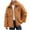 Brown, variant on ZVNAΖH Mens Luxury Faux Fur Jacket Fluffy Furry Coats Lapel Collar Long Sleeve Outerwear Winter Warm Cardigans