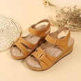 thumbnail image 3 of Más tamaño Sandalias casuales con punta de pez Sandalias románicas Zapatos con velcro para uso exterior de mujer, 3 of 6