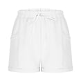 thumbnail image 7 of THDHVS Womens Shorts,Casual Shorts for Women,Womens Solid Linen Casual Shorts High Waisted Shorts Summer Flowy Beach Drawstring Shorts White XL, 7 of 7