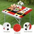 thumbnail image 4 of Red Christmas Santa Costume Pattern Square Fitted Tablecloth with Elastic Edge,Square Table Cover,Washable Elastic Table Cover for Home Kitchen Party Decor 34"x34", 4 of 6