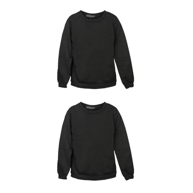 relayinert Haut de Survêtement en Molleton Uni pour Hommes, Col Rond, Chaud et Élégant, Noir m 2ensemble