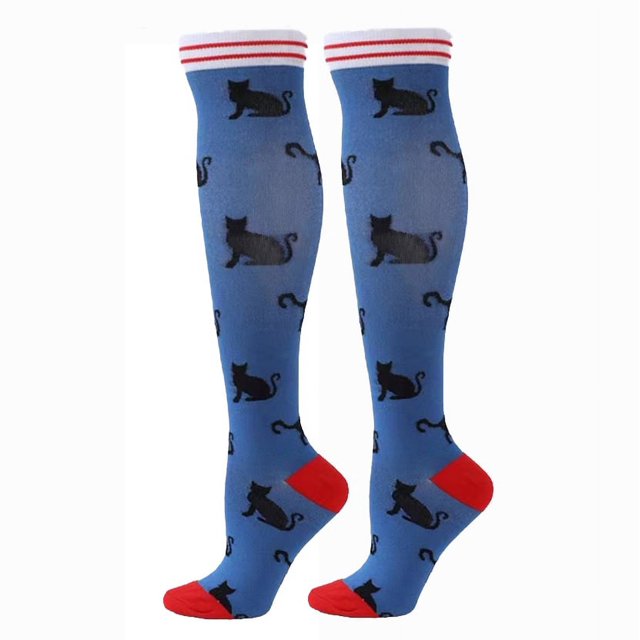 Men Women Socks Compression Socks Elastic Sports Beautiful Leg Nurse Stocking Jogging Climbing Cycling Flight Excercise 57 S M
